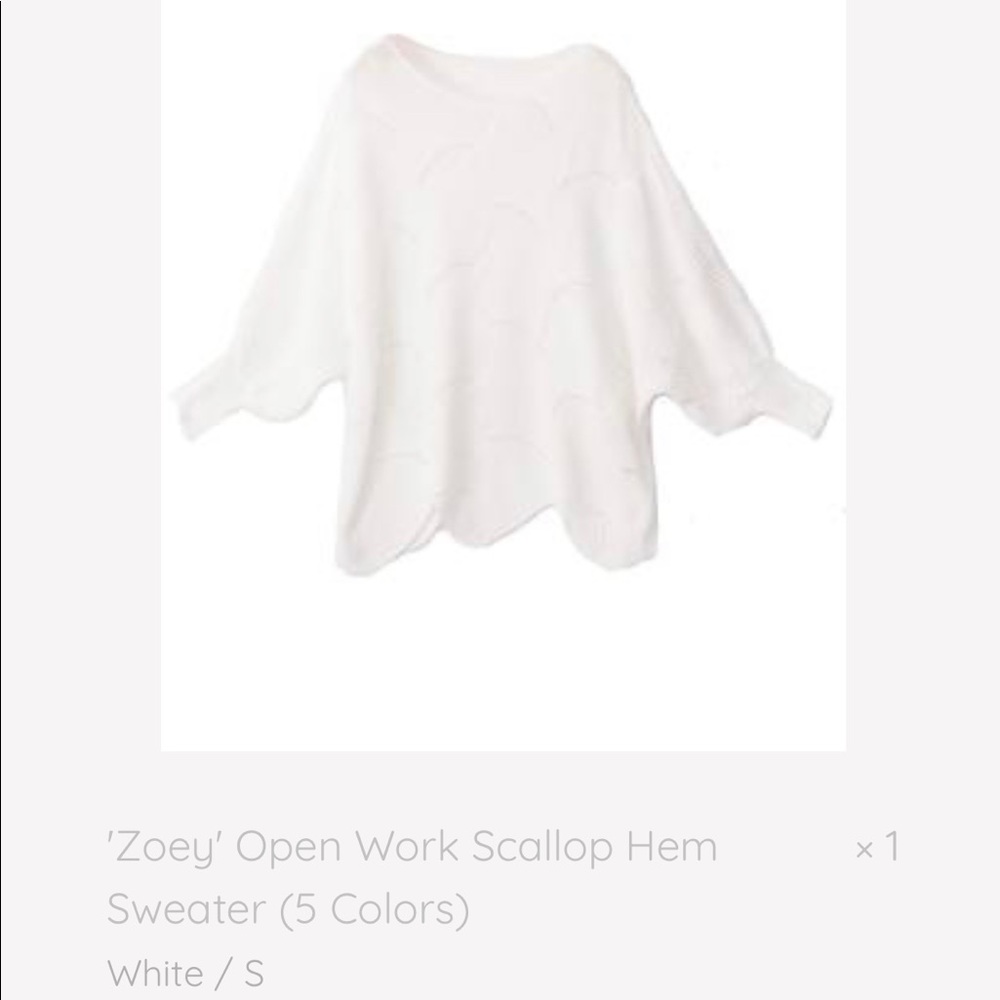 Scallop hem sweater
